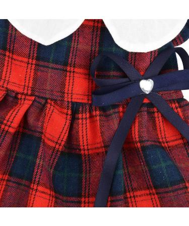 Zunea Plaid Dog Summer Dress for Small Dogs | Princess Style with Bowknot | Cute Ruffled Sleeveless Skirt | Soft Female Dress for Chihuahua Yorkie | Red | Size S - Buy Online on GoSupps.com