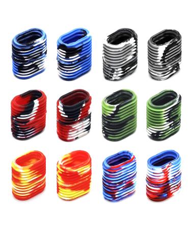 SAMSFX Rubber Fishing Reel Handle Grip Sleeve Non-Slip Baitcaster Knob Covers for Casting or Spinning Reel 12PCS, 6 Mixed Colors B