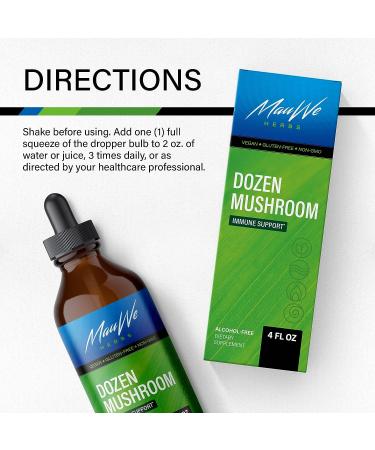 Mushroom Tincture Drops for Immune Support - Heart, Digestive & Cognitive Health - Non-GMO Liquid Formula - 4fl. oz Bottle - Buy Online on GoSupps.com