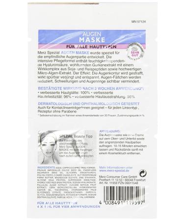 Merz Special Eye Mask with Hyaluronic Acid & Cucumber Extract - Hydrating Treatment (Pack of 3 4x1ml) - Buy Online on GoSupps.com