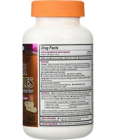 Kirkland Fiber Capsules 360ct for Regularity Fiber Supplement, Compare to Metamucil Capsules 360 Count Pack - Buy Online on GoSupps.com