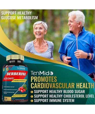 Berberine Extract 4250mg Capsules - 4 Months Supply with Ceylon Milk Thistle, Turmeric & Black Pepper | Immune Support & Weight Management Supplements - Buy Online on GoSupps.com