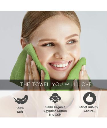 Cozy Homery Egyptian Cotton Wash Cloths 6-Pack | Ultra Soft 13x13 Washcloths for Kids & Adults | 650 GSM Spa Quality Towel Set | Green Wash Cloths - Buy Online on GoSupps.com