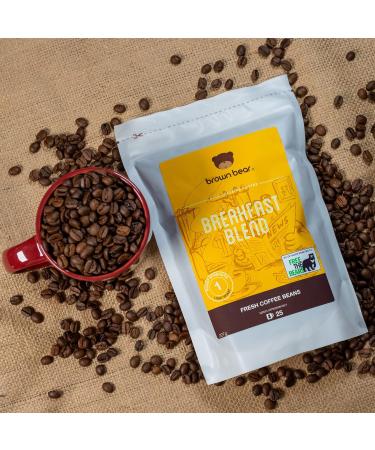 Brown Bear Breakfast Blend Coffee Beans Light Roast 1 kg Light Roast Coffee Beans 5% of sales donated to Free the Bears - Buy Online on GoSupps.com