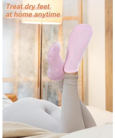Moisturizing Socks for Women - 2 Pairs of Silicone Spa Socks for Dry Cracked Feet Care (Blue & Pink - Buy Online on GoSupps.com