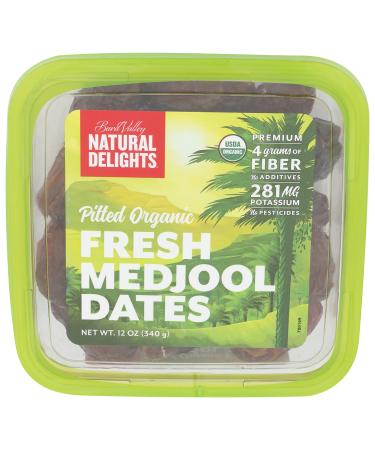 Bard Valley, Dates Medjool Pitted Organic, 12 Ounce 12 Ounce (Pack of 1)