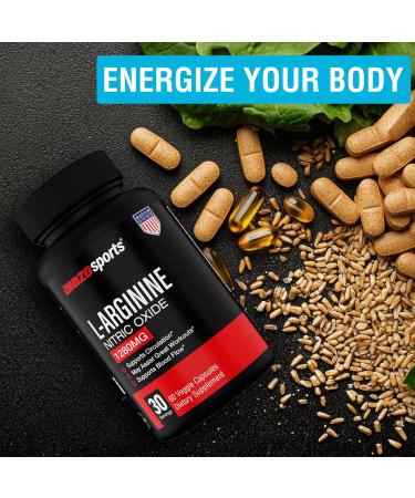 Amizo Nitric Oxide Supplements for Men L-Arginine & L-Citrulline Malate 1280 Mg Nitric Oxide Booster for Muscle Growth & Blood Flow 60 Veggie Caps - Buy Online on GoSupps.com