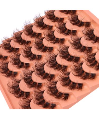ALICE C Wispy Brown False Eyelashes - 14 Pairs DIY Lash Clusters for Fluffy Volume and Russian Strip Lash Extensions - Buy Online on GoSupps.com