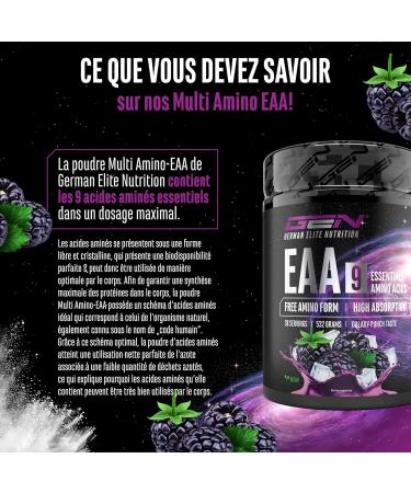  GEN GERMAN ELITE NUTRITION EAA Powder 532g (38 servings) - The 9 essential amino acids including histidine & BCAAs - Human Code Formula - Vegan - Very - Buy Online on GoSupps.com