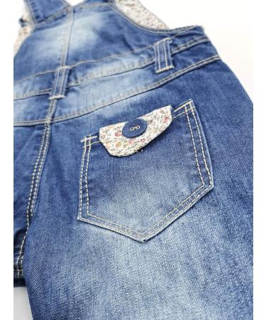 KIDSCOOL SPACE Baby Girls Flower Embroidered Denim Overalls 18-24 Months Blue - Buy Online on GoSupps.com