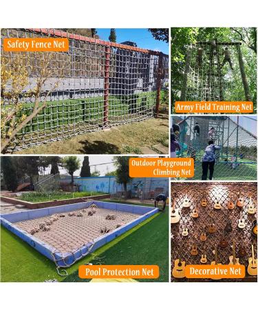 Outdoor Rope Net Climbing Cargo Net for Treehouse Protection Wall Balcony Banister Protection Fence Playground Netting (1 * 2m(3.3 * 6.6ft)) () - Buy Online on GoSupps.com