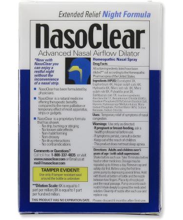 NasoClear Night Formula Natural Nasal Spray Congestion Relief Pack of 2 - Fast Relief for Nasal Congestion - Buy Online on GoSupps.com