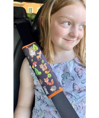 HECKBO 2X Kids Car Seat Belt Pads - Forest Animals Design | Seat Belt Protectors for Kids and Babies | Ideal for Car Seats, Booster Seats, and Bicycles - Buy Online on GoSupps.com