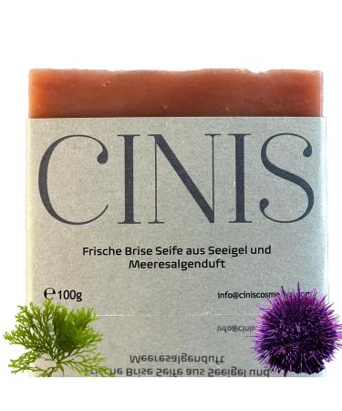 CINIS Fresh Breeze Soap from Sea Urchins and Sea Algae Fragrance - Handmade 100% Natural Soap for Daily Use with a Light Ozonic Aroma Reminiscent of a Sea Breeze - e100 g