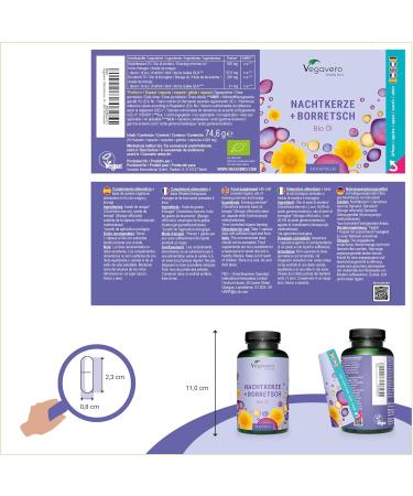 Organic Evening Primrose + Organic Borage - 700 mg | Vegan & Natural | With Omega 6 | For Skin + Hormone Rebalancing | Superior Quality & No Additives | 3 Months | Vegavero  - Buy Online on GoSupps.com