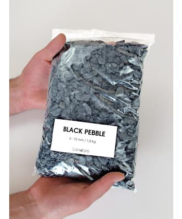 Landare Black Pebble Stones 1.8kg - Decorative Stones for Vases Aquariums & Gardens (6-10 mm) - Premium Gravel & Decoration - Buy Online on GoSupps.com