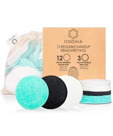 Reusable Makeup Remover Pads | Eco Friendly & Zero Waste Cotton Rounds | Beauty Products | 15 Natural & Organic Face Pads with Laundry Bag | Soft for All Skin Types | Bamboo Wipes for Facial Cleansing 15 Count (Pack of 1)