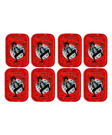 Food-United Fish-Sardinen-Marin-3-ChiliSorte-La Quiberonnaise Sardines Filets Marin es Aux 3 Piments 8x 115g for French Portuguese Spicy dishes Tasteless 8x 115g