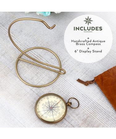 God is My Guide Brass Compass with Stand - Engraved Scripture Prayer Religious Gift - Perfect for Baptism, Confirmation, First Communion, Graduation - Buy Online on GoSupps.com