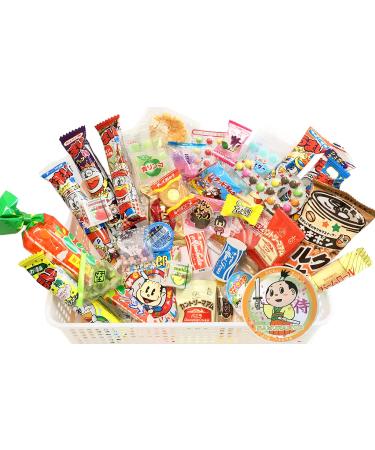 Samurai Dagashi Set, Japanese Snack Assortment 36pc with Samurai Kid Sticker 14.46 Ounce (Pack of 1)