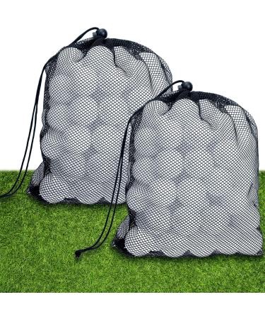 120 Pcs Plastic Golf Balls Practice Golf Balls Bulk Hollow Training Golf Balls with 2 Pcs Mesh Drawstring Storage Bags for Indoor Outdoor Training and Practice White