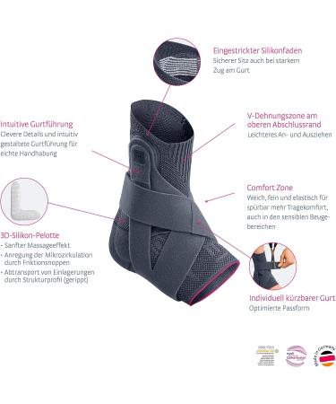 Levamed Active Ankle Support Right - Silver Size III | Foot Support with Stabilizing Strap System | International Shipping - Buy Online on GoSupps.com