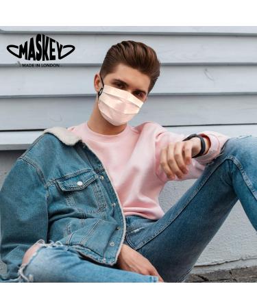 Washable 3-Layer Pink Cotton Face Mask | Made in UK | White Stars | Washable Over 100 Times - Buy Online on GoSupps.com