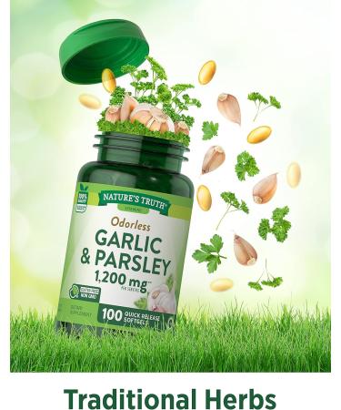 Nature's Truth Odorless Garlic & Parsley 100 Count - Herbal Supplement for Overall Health - Buy Online on GoSupps.com