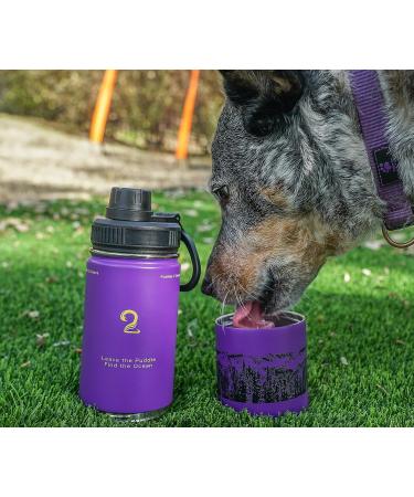 Puddles 2 Oceans Stainless Steel Water Bottle with Snack Compartment - Purple | Insulated Coldest Water Bottle for Kids - Buy Online on GoSupps.com