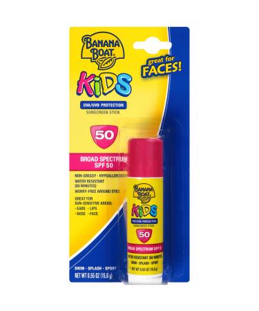 Banana Boat Kids Sunscreen Stick SPF 50 .55 oz UVA/UVB Protection