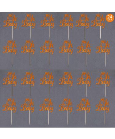 Gexolenu 24 PCS Pumpkin Oh Baby Cupcake Toppers Double-sided Pink Glitter Pumpkin Cupcake Picks For Fall Theme Baby Shower Birthday Thanksgiving Halloween Party Cake Decorations Supplies Pattern 11 - Buy Online on GoSupps.com