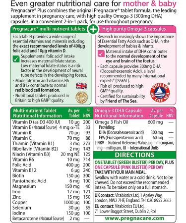 Pregnacare Plus Omega-3- 56 Tablets- Vitabiotics- 56 Count (Pack of 1) - Buy Online on GoSupps.com