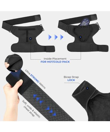 Shoulder Brace for Men | Pain Relief & Support for Torn Rotator Cuff Dislocation & Bursitis | Compression Stabilizer Sleeve (Black Medium - Buy Online on GoSupps.com