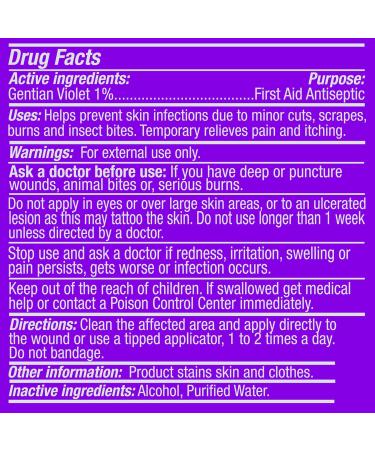 Arymar Gentian Violet 1% USP Solution - Effective First Aid Antiseptic for Cuts Bruises & Burns | 1 oz with Brush Applicator - Ships Internationally - Buy Online on GoSupps.com