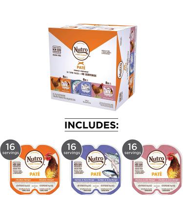 NUTRO Perfect Portions Grain-Free Wet Cat Food Variety Pack - Chicken, Salmon, Chicken Liver - 48 Twin Packs (1.32oz each) - Buy Online on GoSupps.com