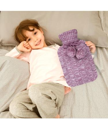 Samply 2L Hot Water Bottle with Knitted Cover - Hot & Cold Compress for Pain Relief - Purple - Buy Online on GoSupps.com