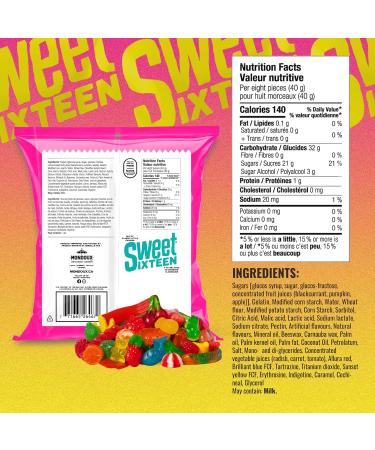 Sweet Sixteen Jujube & Gummy Candies Classic Mix of Sweet Gummies and Jujubes 10 packs x 185g Peanut & Nut-Free Candies Soft Chewy and Always Fresh 185 g (Pack of 10) - Buy Online on GoSupps.com