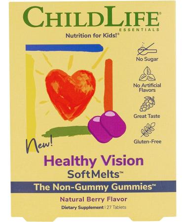 ChildLife Healthy Vision SoftMelts - Natural Berry Flavor, 27 Tablets for Kids - Buy Online on GoSupps.com