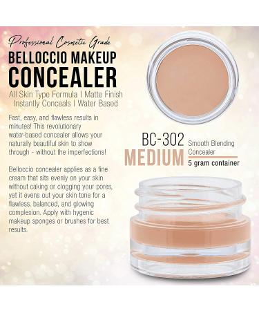 Belloccio Medium Shade Concealer 5g Jar - Conceal Imperfections & Blemishes - Dark Circle & Under Eye Corrector - Ideal for Airbrush Foundation - Buy Online on GoSupps.com