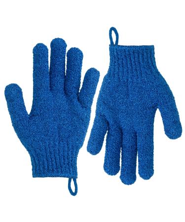 Lake Blue rubbing Towel Gloves rubbing Bath decontamination exfoliating Back rubbing Back rubbing Bath Five-Finger Bath Gloves 2 Packs