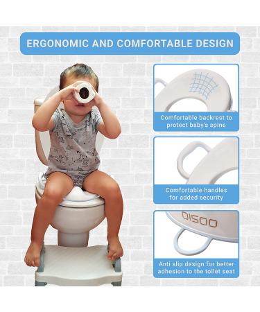 BISOO Potty Training Toilet Seat - Children WC Adapter - Baby Toilet Reducer - Safe and Comfortable - Compact and Portable - Blue Seat with Hanging Hook - Buy Online on GoSupps.com
