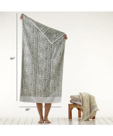 SKL Home Distressed Leaves Bath Towel Sage 28x54 | Saturday Knight Ltd - Buy Online on GoSupps.com