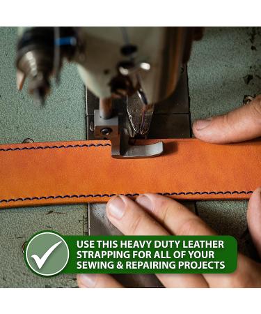 Mandala Crafts Genuine 1 Inch Wide Brown Leather Strap - 6 Feet Long Flat Black Cowhide Cord for Crafts and Leather Belt Making - Buy Online on GoSupps.com