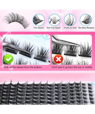 wiwoseo Lash Clusters Natural Individual Lashes Individual Cluster Lashes Russian Eyelash Clusters 8-16MM Natural Look Lashes Individual Eyelashes D Curl Lashes for Beginners - Buy Online on GoSupps.com