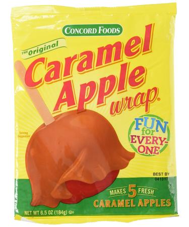 Concord Confections Caramel Apple Wrap, 5 Count 6.5 Ounce (Pack of 1)
