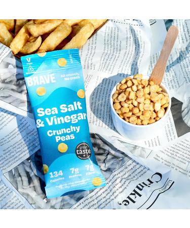  BRAVE BRAVE Roasted Peas: Salt & Vinegar Healthy High Protein Low Calorie Snack (12 x 35g Packs) - Buy Online on GoSupps.com