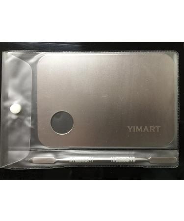 Yimart Stainless Steel Cosmetic Makeup Mixing Palette with Spatula - Professional Grade Beauty Tool - Buy Online on GoSupps.com