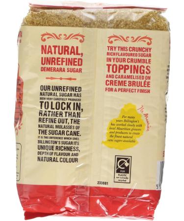 Billington's Demerara Sugar 500g - Pure Natural Cane Sugar for Baking & Cocktails - Buy Online on GoSupps.com
