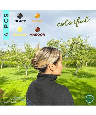 QITMIR Colorful Hair Claw Clips for Women - Large Stylish Hair Accessories (4 Pack) - Buy Online on GoSupps.com