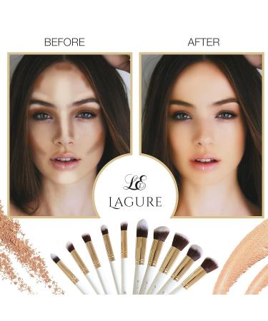 Premium Kabuki Makeup Brush Set - Ultimate Brushes for Eyeshadow Contour Blush & Foundation - Complete with Cosmetic Brush Guide for Flawless Application - Buy Online on GoSupps.com